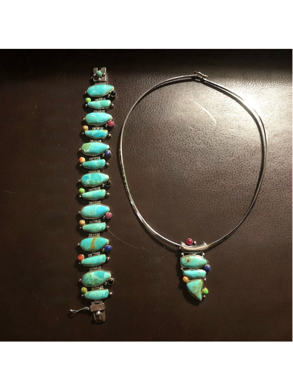 BARSE Turquoise Sterling Silver Multi Gemstone Southwestern Bracelet - Picture 14 of 16